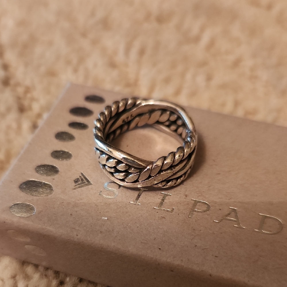 Silpada Braided 925 sterling Silver band size 5.5